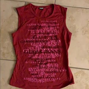 Red Guess tank size small